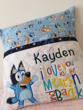 Blue Dog/ Red Dog - Love you to the Moon & Back Cushion Cover