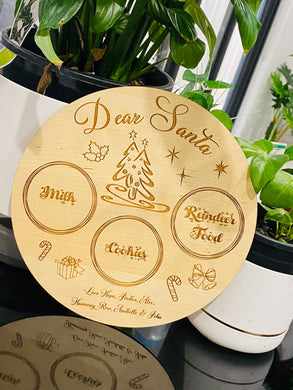 Santa snack wooden plate