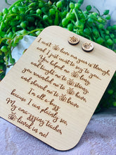 Teacher poem & earring set