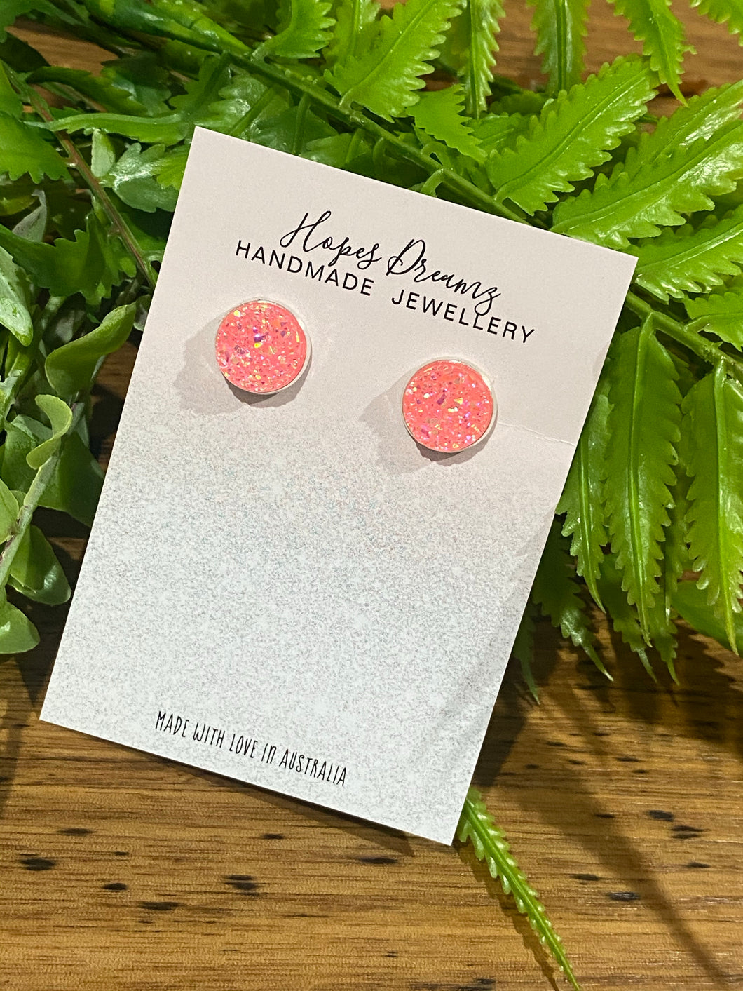 Pink ice resin stud