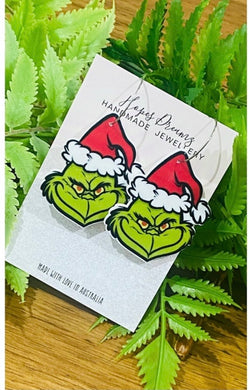 Xmas grinch loop earings