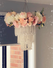 Beaded chandelier floral light shade/mobile