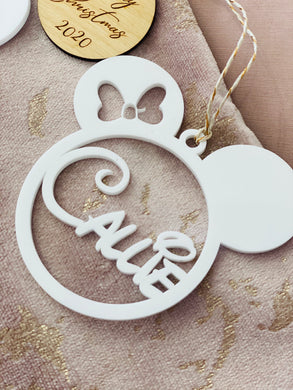 Mouse Ears with Bow Personalized Key/Bag Tag