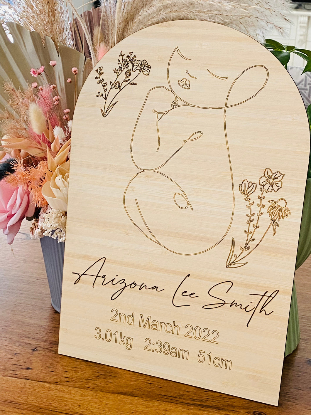 Arch birth detail plaque