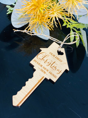 New home key Xmas ornament