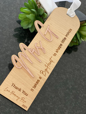 Teacher appreciation bookmark