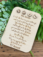 Teacher poem & earring set