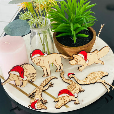 Set of 12 Aussie Animal Xmas decorations