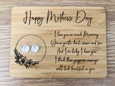 Mothers Day earring and quote plaque