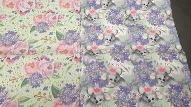 Koala floral fitted cot sheet