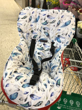 White/Blue Feather Pram or Trolley Comfort Liner