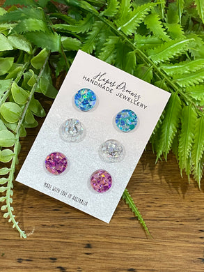 BCP glitter sparkle stud earrings