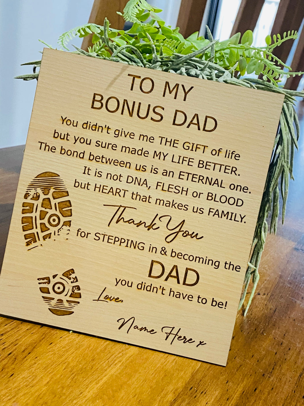 Bonus dad plaque